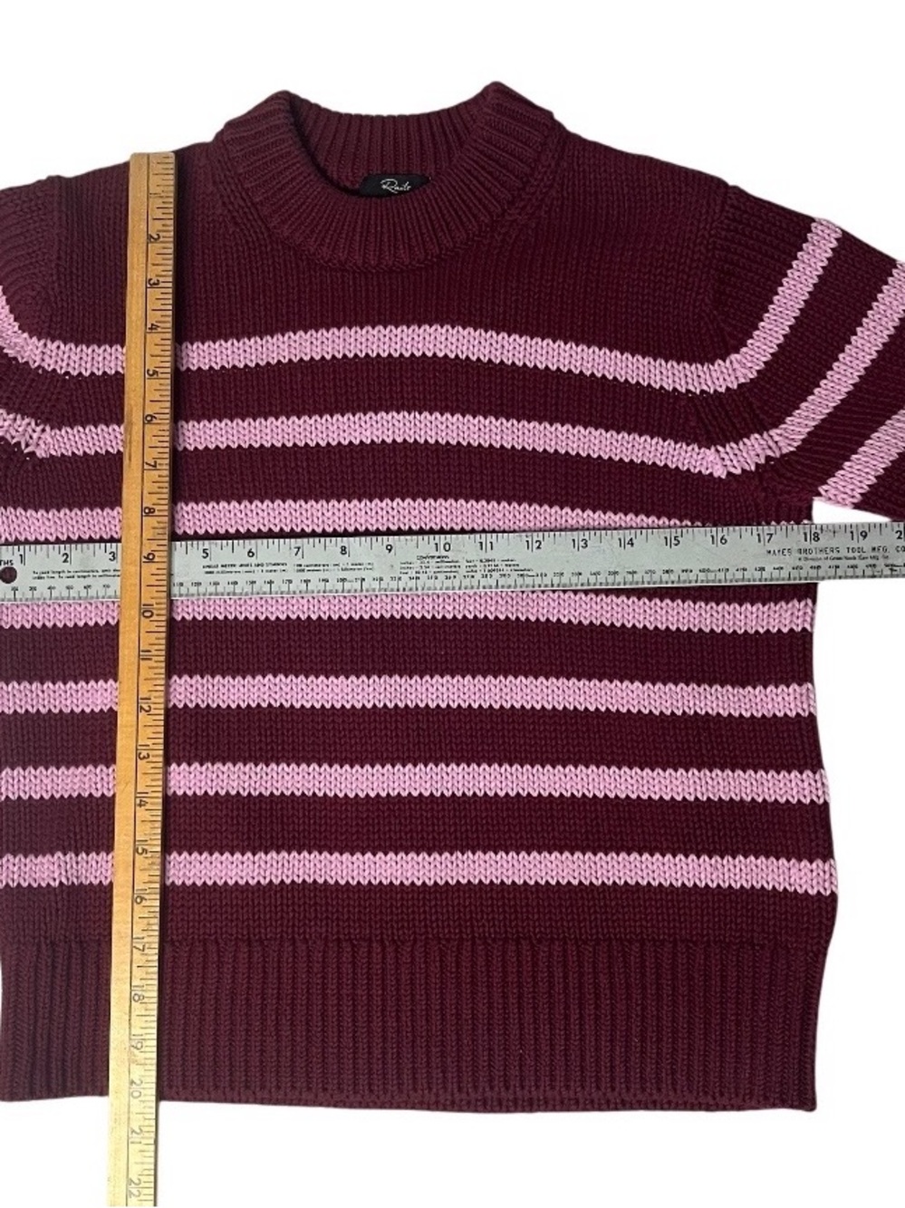 RAILS Alise Sweater Top Mulberry Stripe Cotton Crew Neck Womens Size Small - Picture 5 of 9